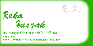 reka huszak business card